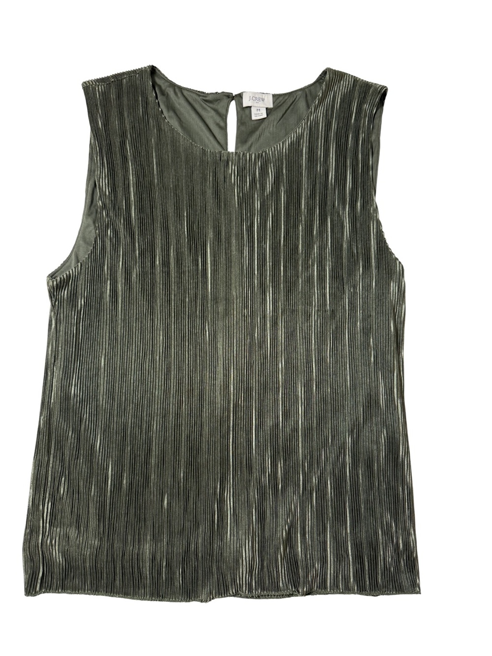 J. Crew Pleated Green Tank Top